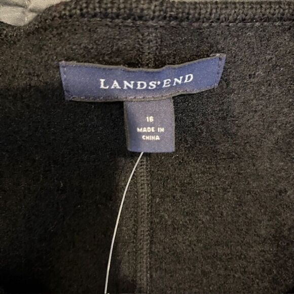 NWT Lands' End Wool Women's Button Front Jacket Black Size 16 - Picture 5 of 9